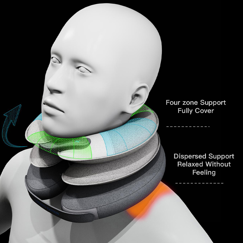 LK Adjustable Orthopedic Neck Support Brace Soft Inflatable Cervical Neck Support Collar Air Cervical Traction Device