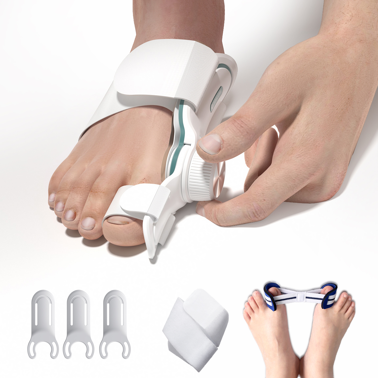 Tenicore Easy Replacement Three Fixing Plates Rotate 129 Degrees Barrier-free Walking Hallux Valgus Bunion Corrector