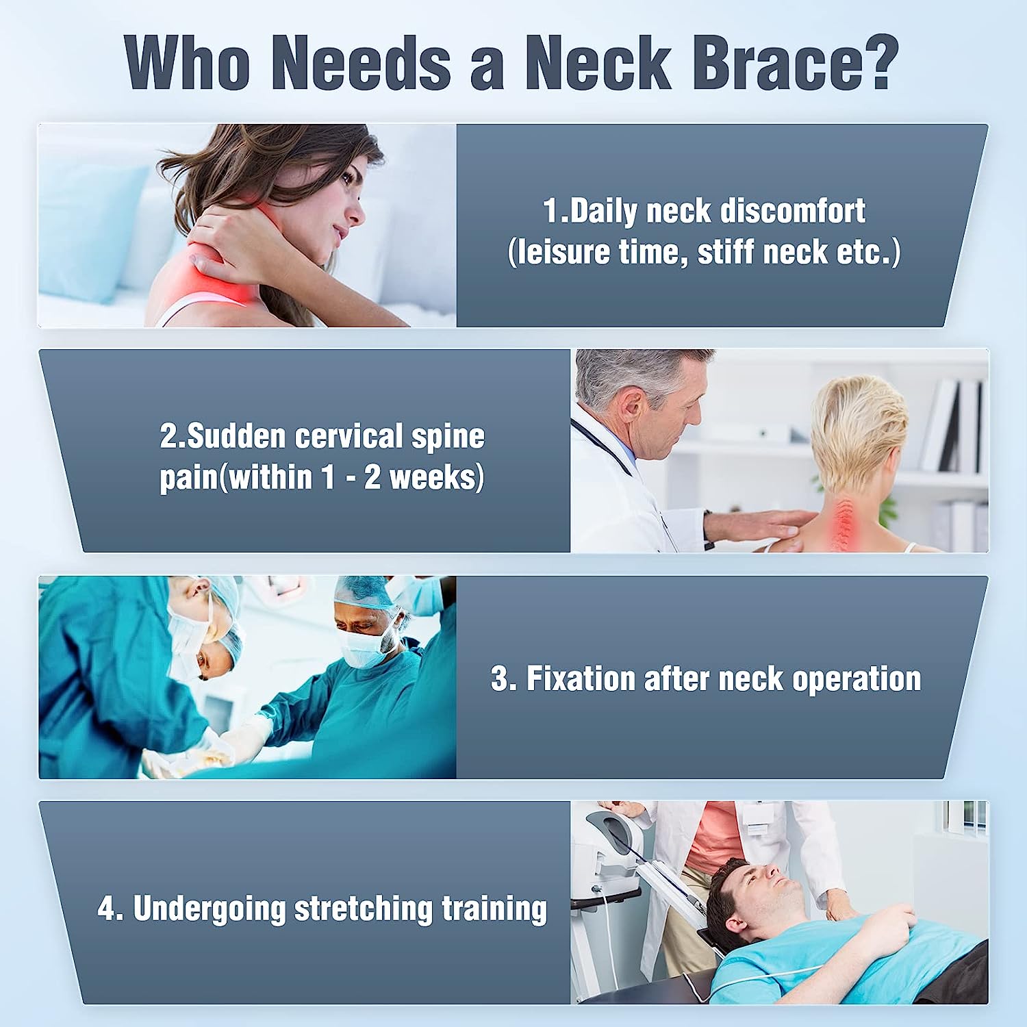 Cervical Neck Traction Device - Adjustable Neck Stretcher Collar for Home Traction Spine Alignment