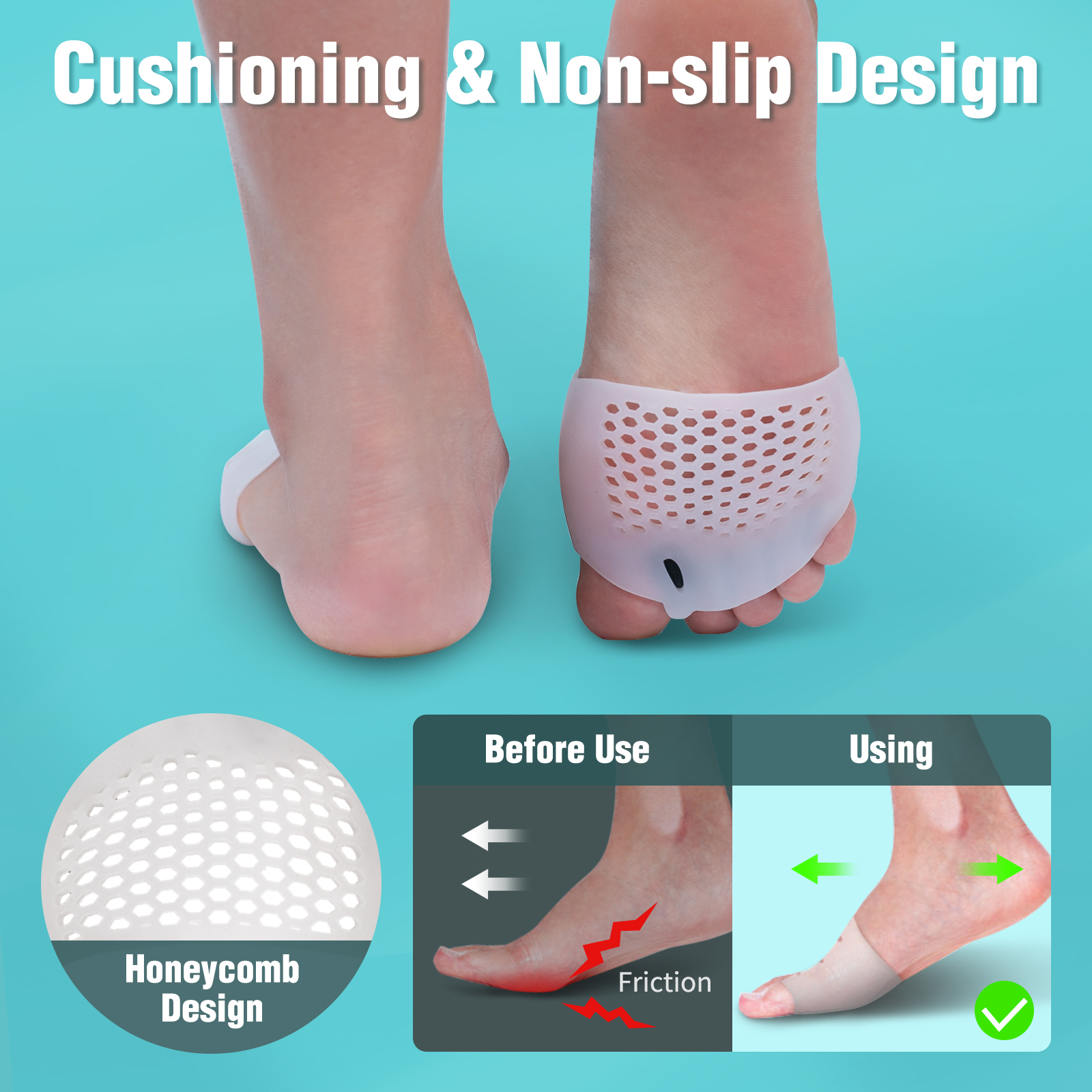 Tenicore Orthotics Feet Bone Thumb Adjuster Correction Pedicure Sock Straightener Toe Separator Hallux Valgus Bunion Corrector