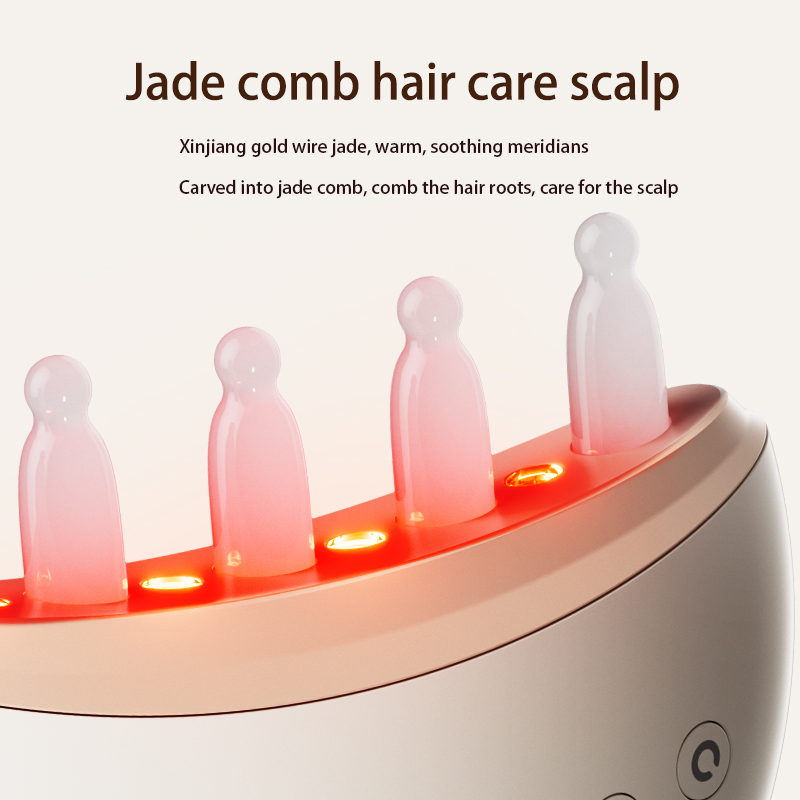 Techlove Jade Material Mini Potable Hair Massager Brush Silicone Scalp Liquid Comb Silicone Scalp Oil Applicator