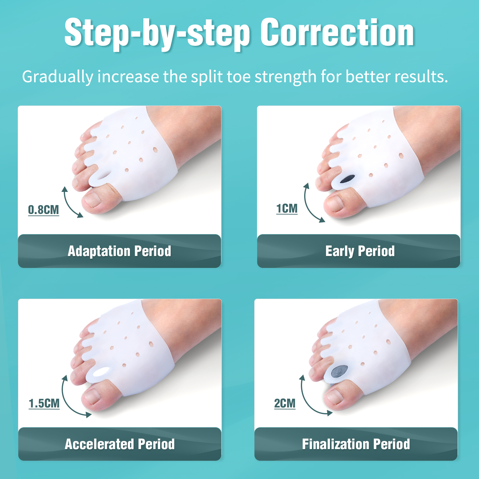 Tenicore Orthotics Feet Bone Thumb Adjuster Correction Pedicure Sock Straightener Toe Separator Hallux Valgus Bunion Corrector