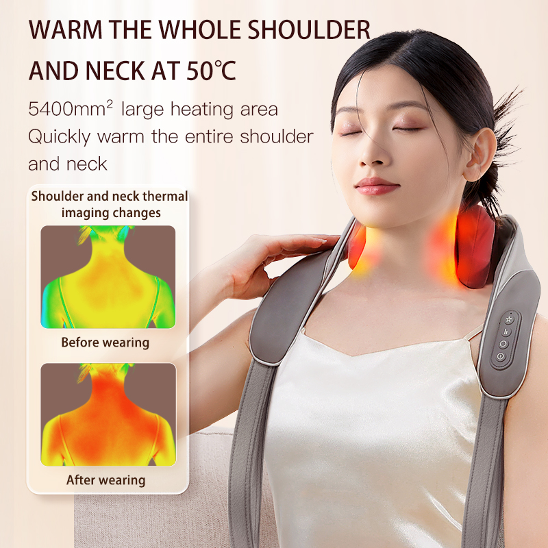 2024 New Neck Shiatsu Massage Belt Neck Back Shoulder Massager U-shape Electric Neck Massager