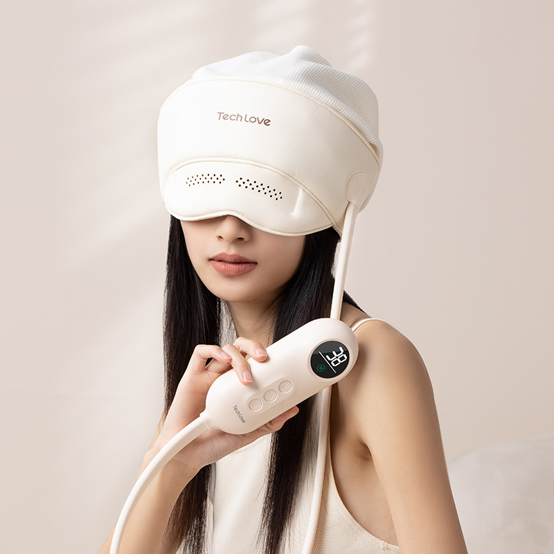 2024 Factory Custom New Product Pink Light Breathable Air Bag Massage To Relieve Head Fatigue Eye Massager With Heat Compression