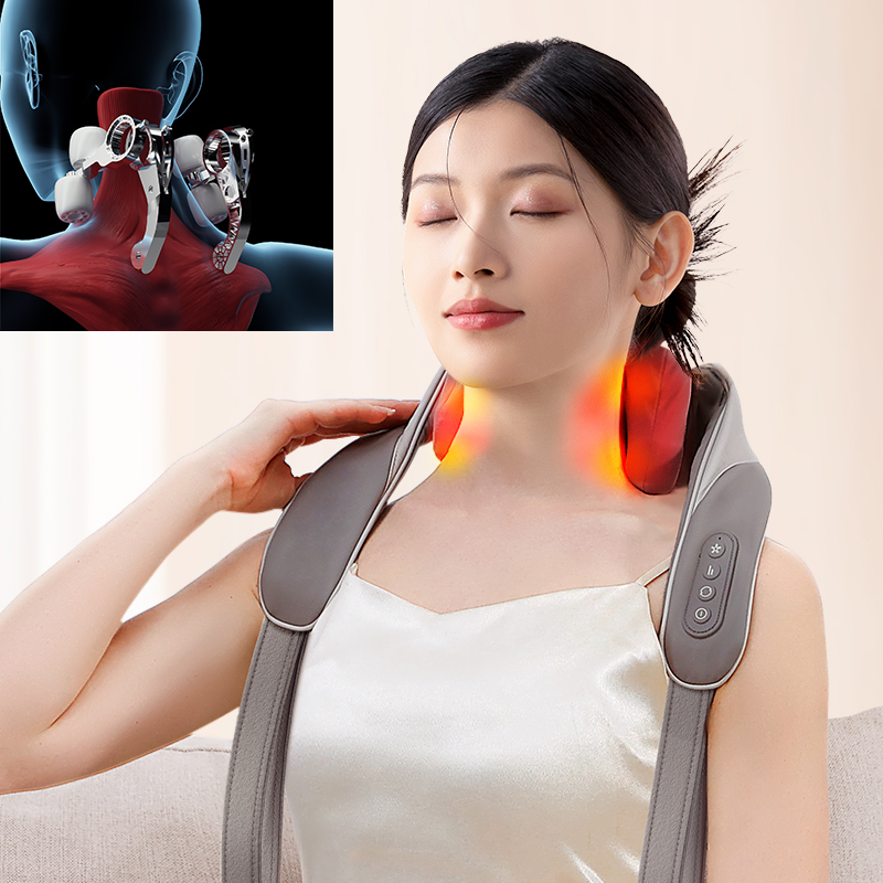 2024 New Neck Shiatsu Massage Belt Neck Back Shoulder Massager U-shape Electric Neck Massager