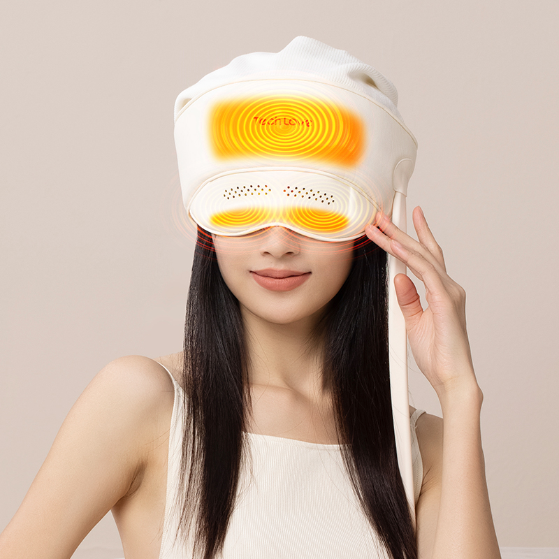 2024 Factory Custom New Product Pink Light Breathable Air Bag Massage To Relieve Head Fatigue Eye Massager With Heat Compression